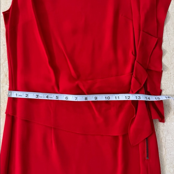 NWT REISS Robyn Ruffle Side Bodycon Dress In Red. $370 - Picture 12 of 14